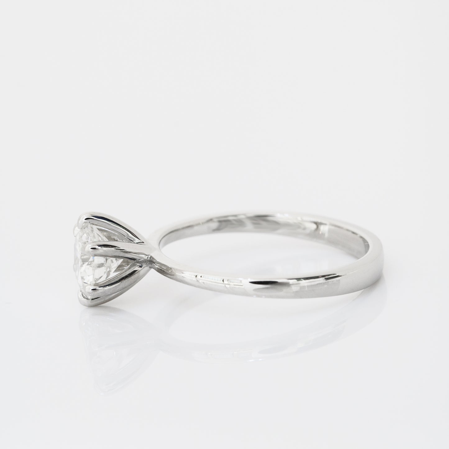 Allium Solitaire 18k White Gold 6-Prong Round Brilliant Diamond Engagement Ring Setting 18k白金六爪漸幼經典清鑲求婚鑽石戒指款式