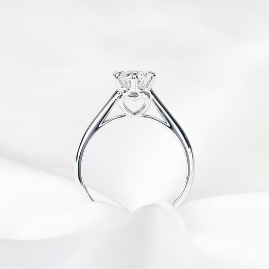 Aster Solitaire 18k White Gold 6-Prong Round Brilliant Diamond Engagement Ring Setting 18k白金六爪清鑲求婚鑽石戒指款式