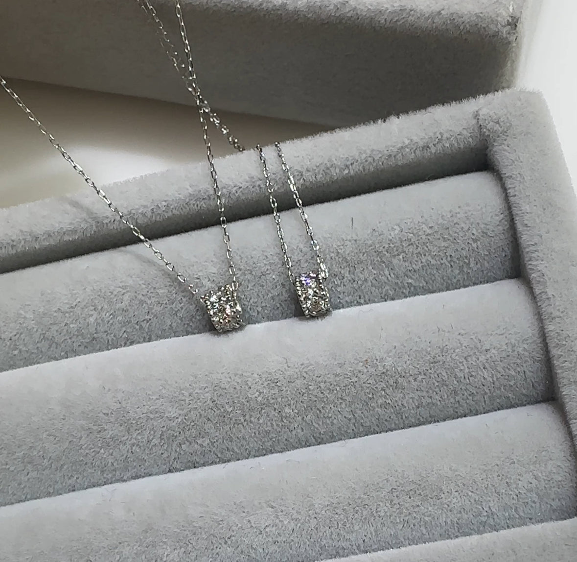 Platinum/18k Yellow Gold Mini Diamond Roll Necklace