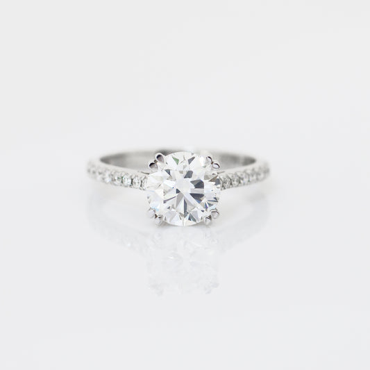 Cosmos Eternity 18k白金雙四爪永恆求婚鑽石戒指款式 18k White Gold Double Claw 4 Prongs Round Brilliant Diamond Engagement Ring Setting