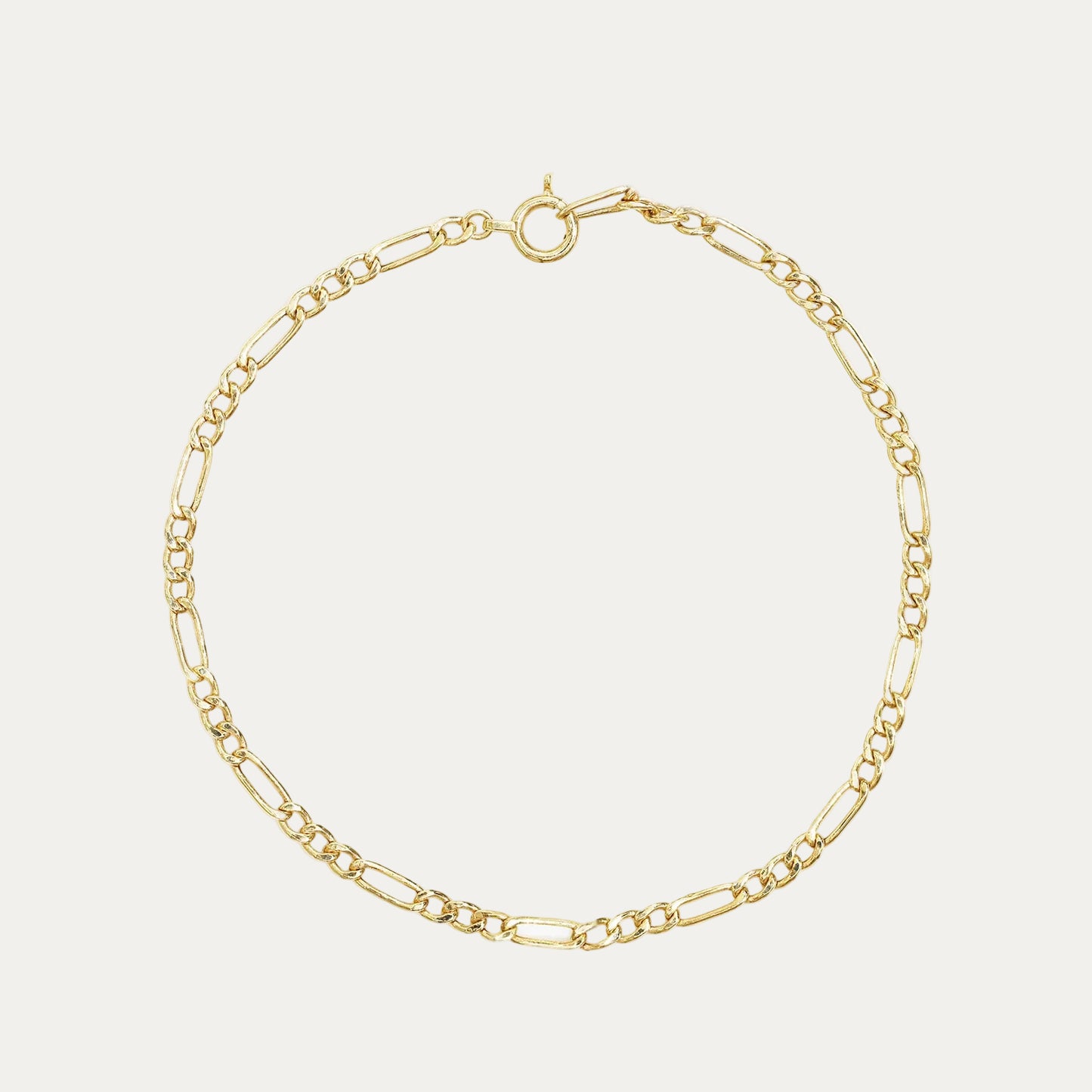 18k Yellow Gold Figaro Chain Bracelet