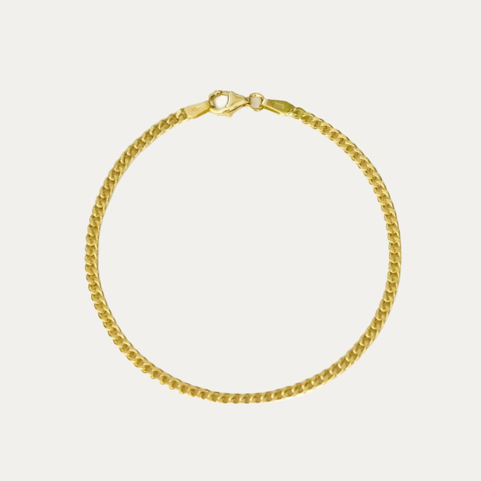 2.8mm Cuban Chain Bracelet (White/Rose/Yellow Gold)