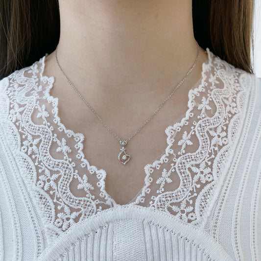 18k白金鑽石頸鍊 18k White Gold Heart Diamond Necklace