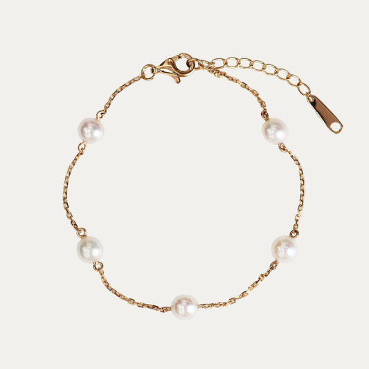 18k Gold 4-4.5mm Japanese Akoya Pearl Bracelet