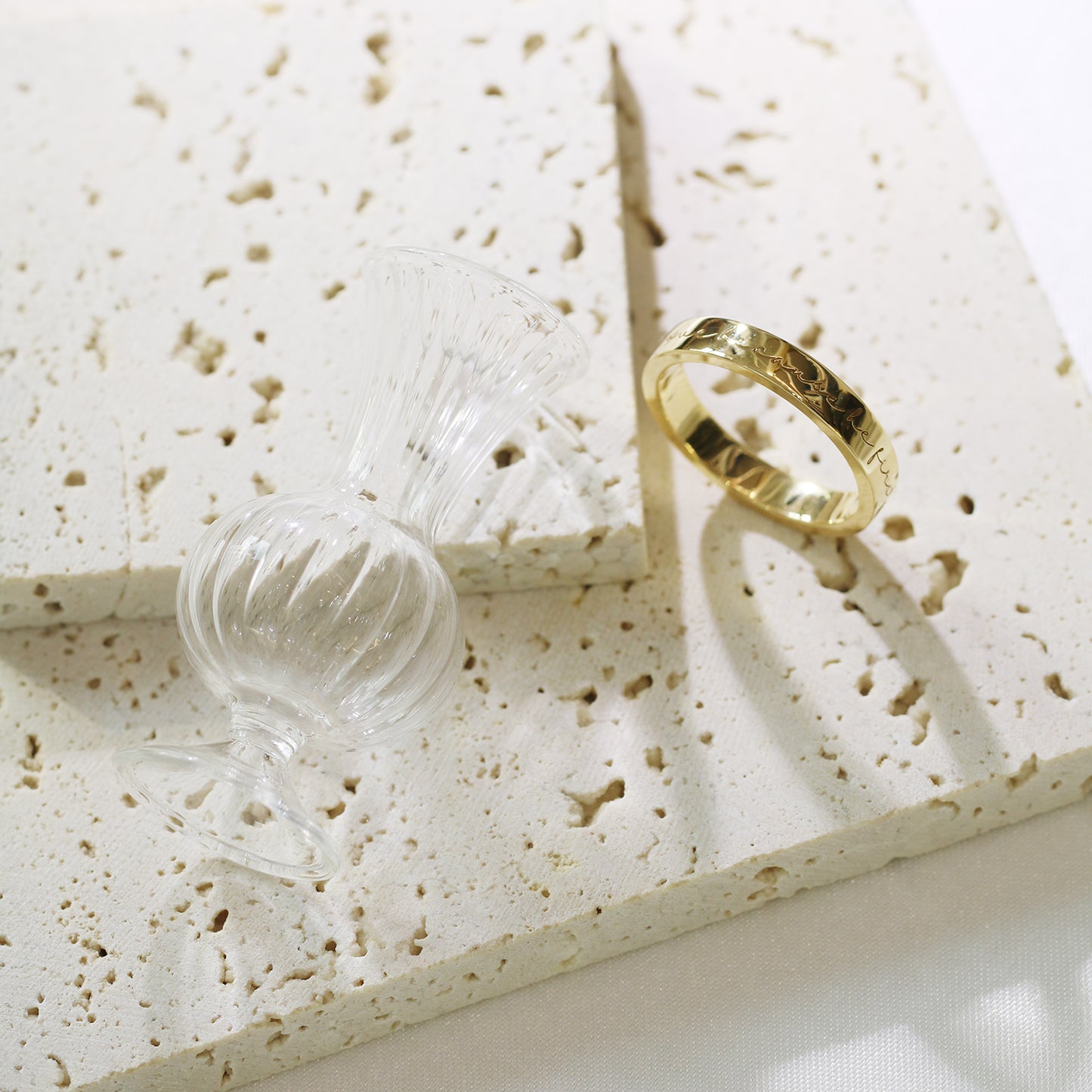 18k Gold Love Message Engraved Ring