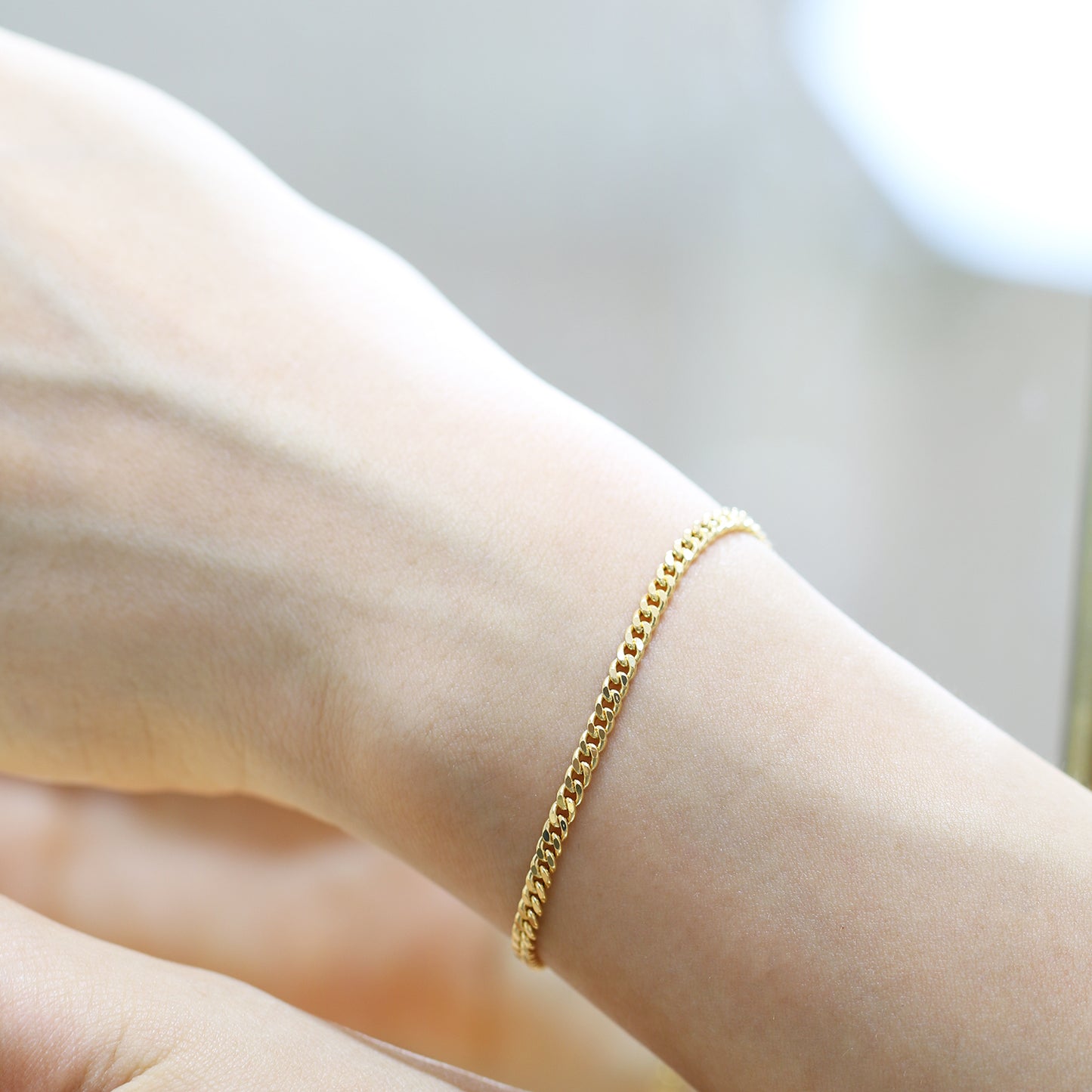 2.8mm Cuban Chain Bracelet (White/Rose/Yellow Gold)