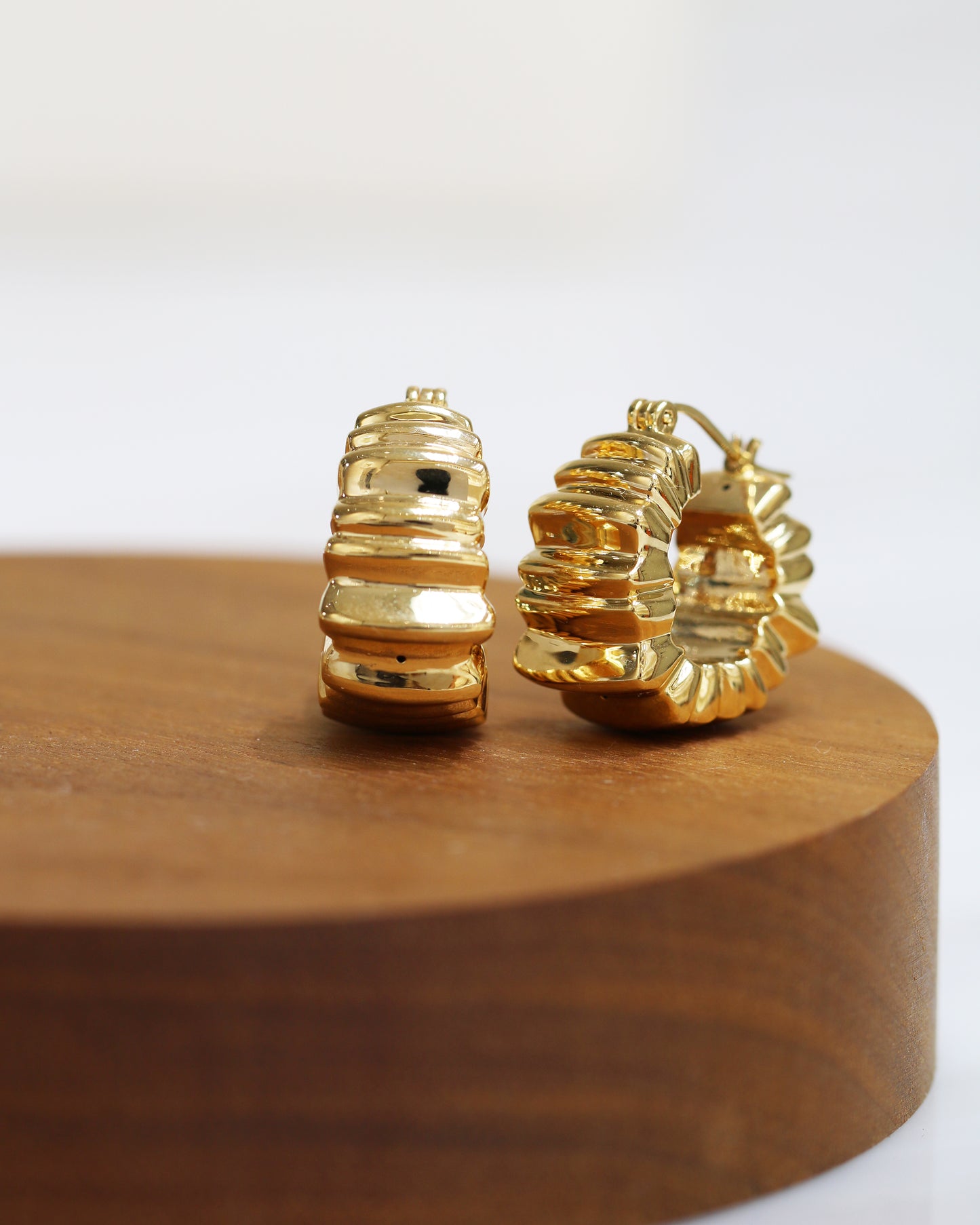 18k Yellow Gold Bold Huggie Earrings