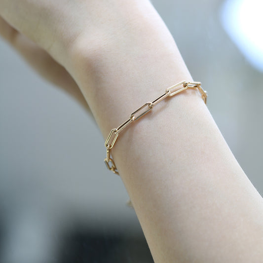 Rose Gold Paper Clip Bracelet