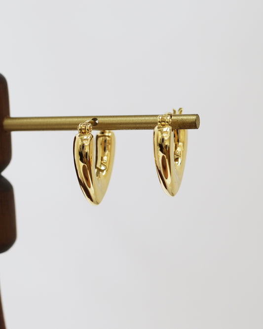 18k Yellow Gold Chunky V-shaped Earrings