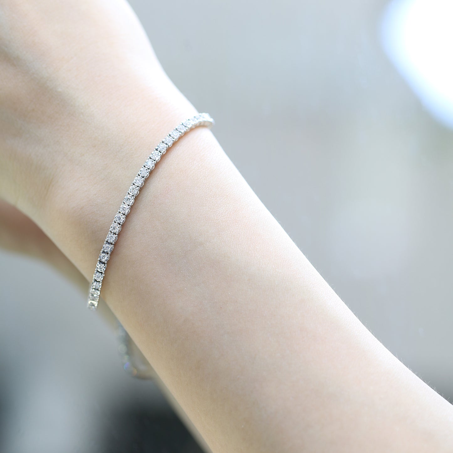 1.19ct Round Diamond Tennis Bracelet (White/Rose/Yellow Gold)