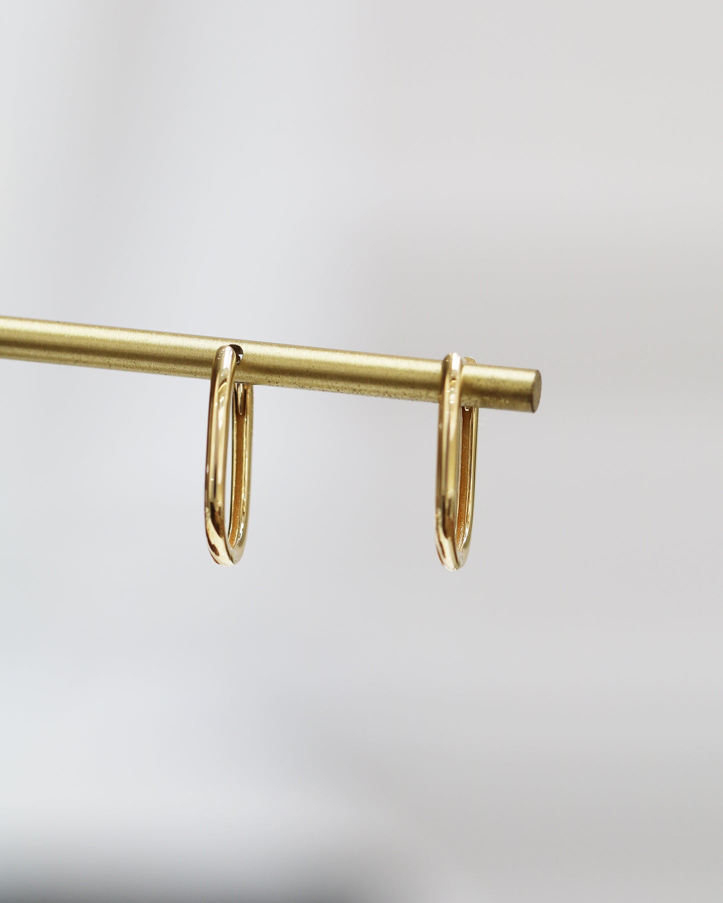 18k Yellow Gold Paperclip Earrings