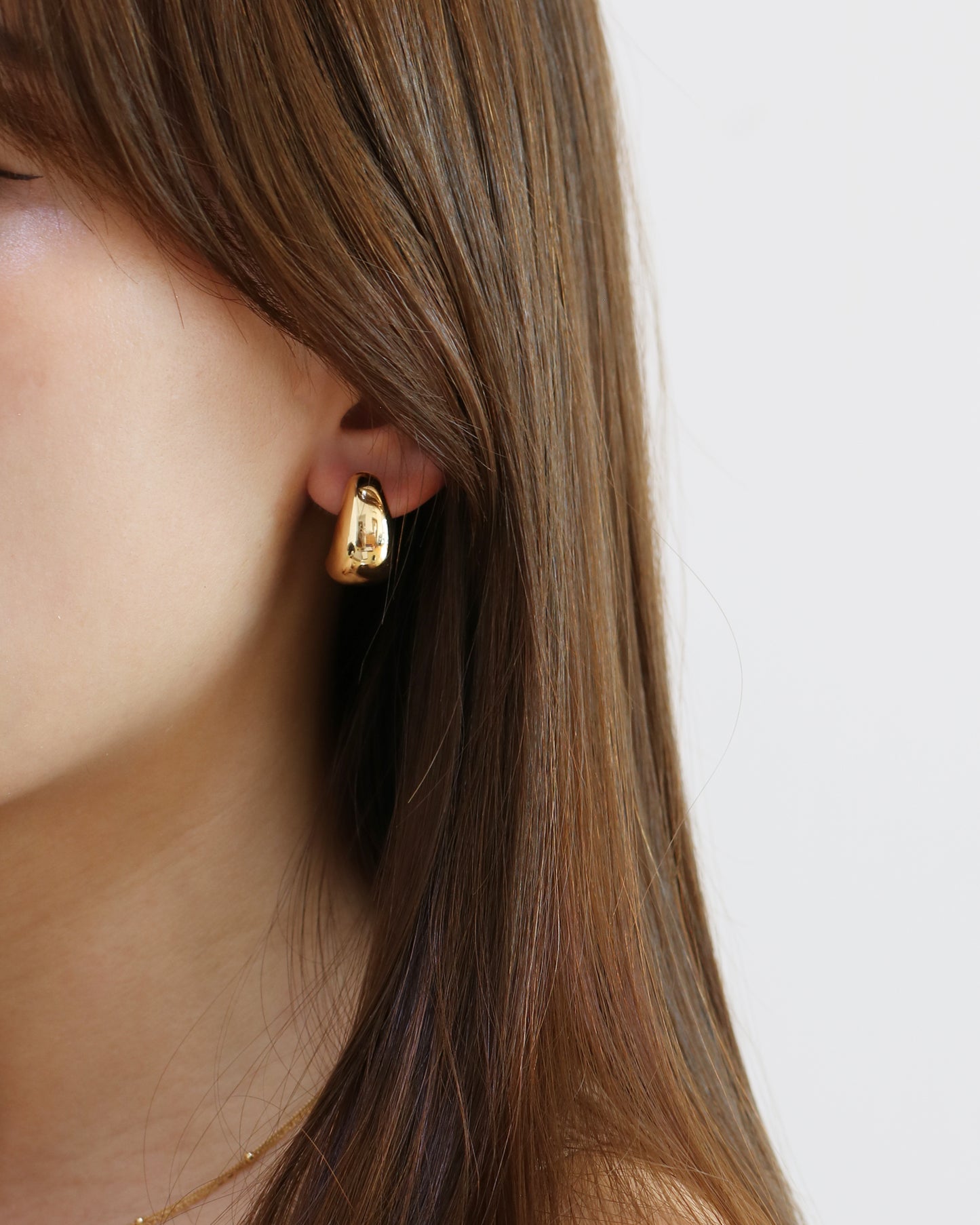 18k Yellow Gold Chunky Teardrop Earrings