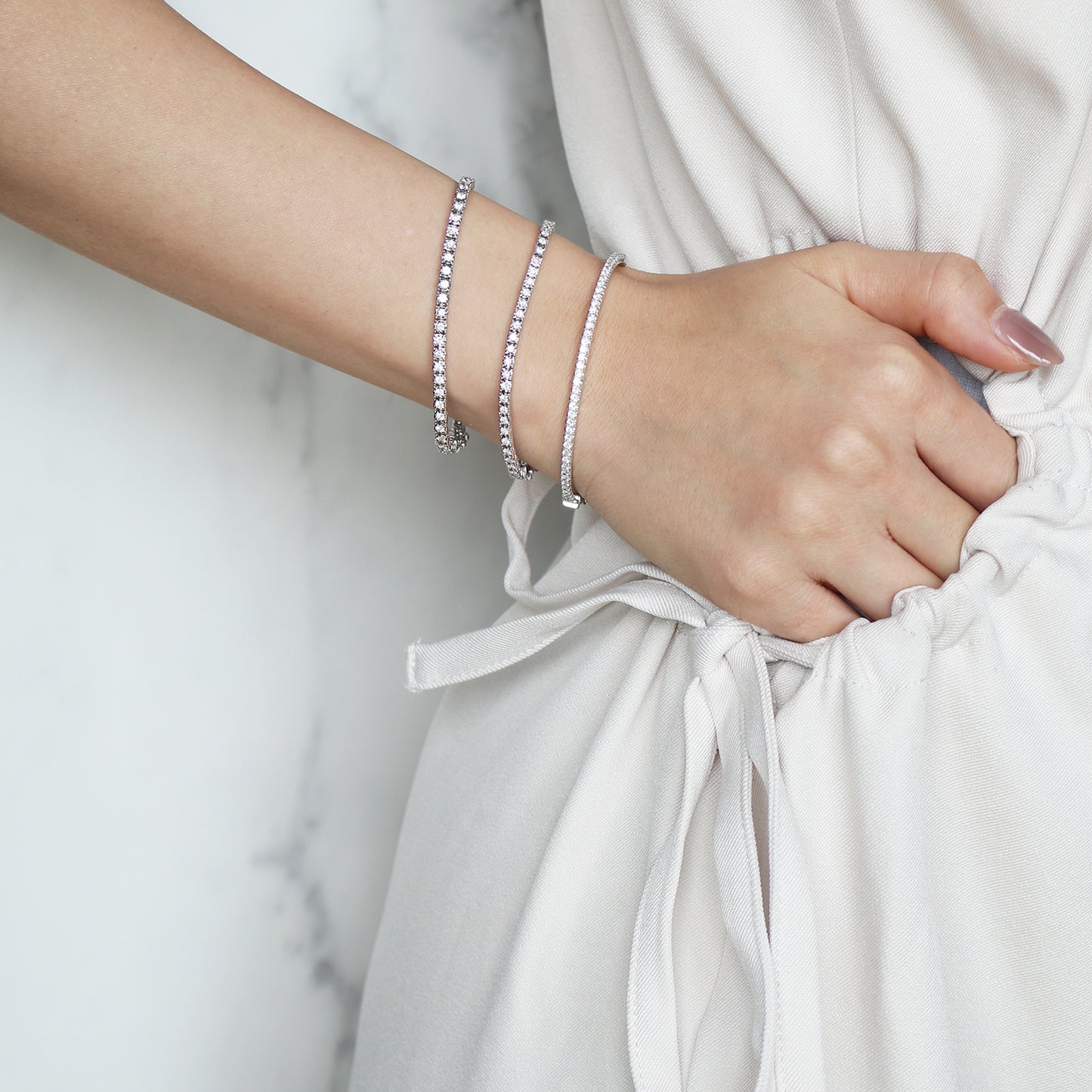 Classic Half Eternity Diamond Bangle (White/Rose/Yellow Gold)