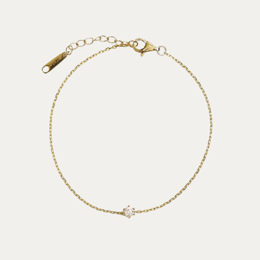 Solitaire 0.10ct/0.15ct Round Diamond Bracelet (White/Rose/Yellow Gold)