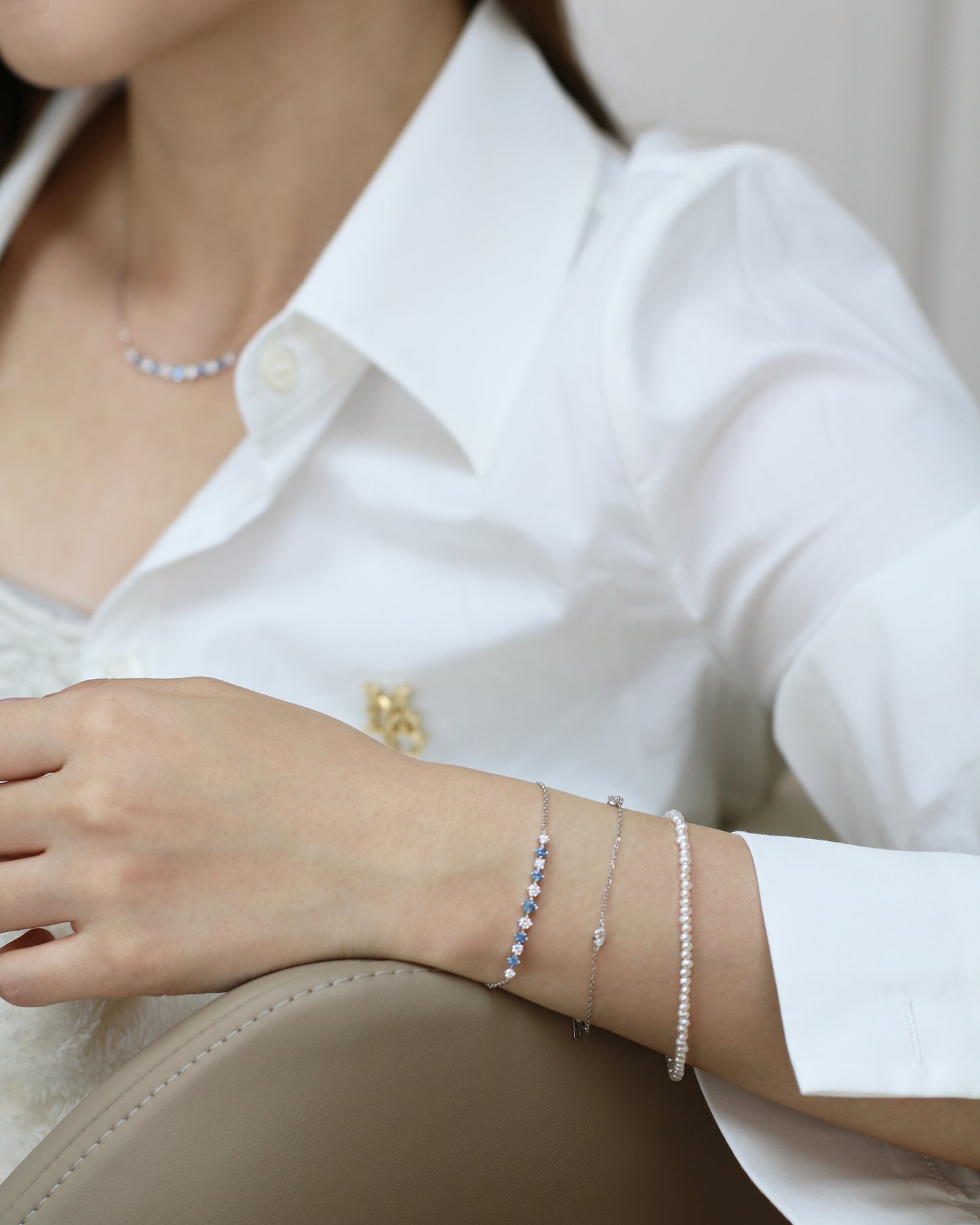 18k Yellow Gold Baby Pearl Bracelet