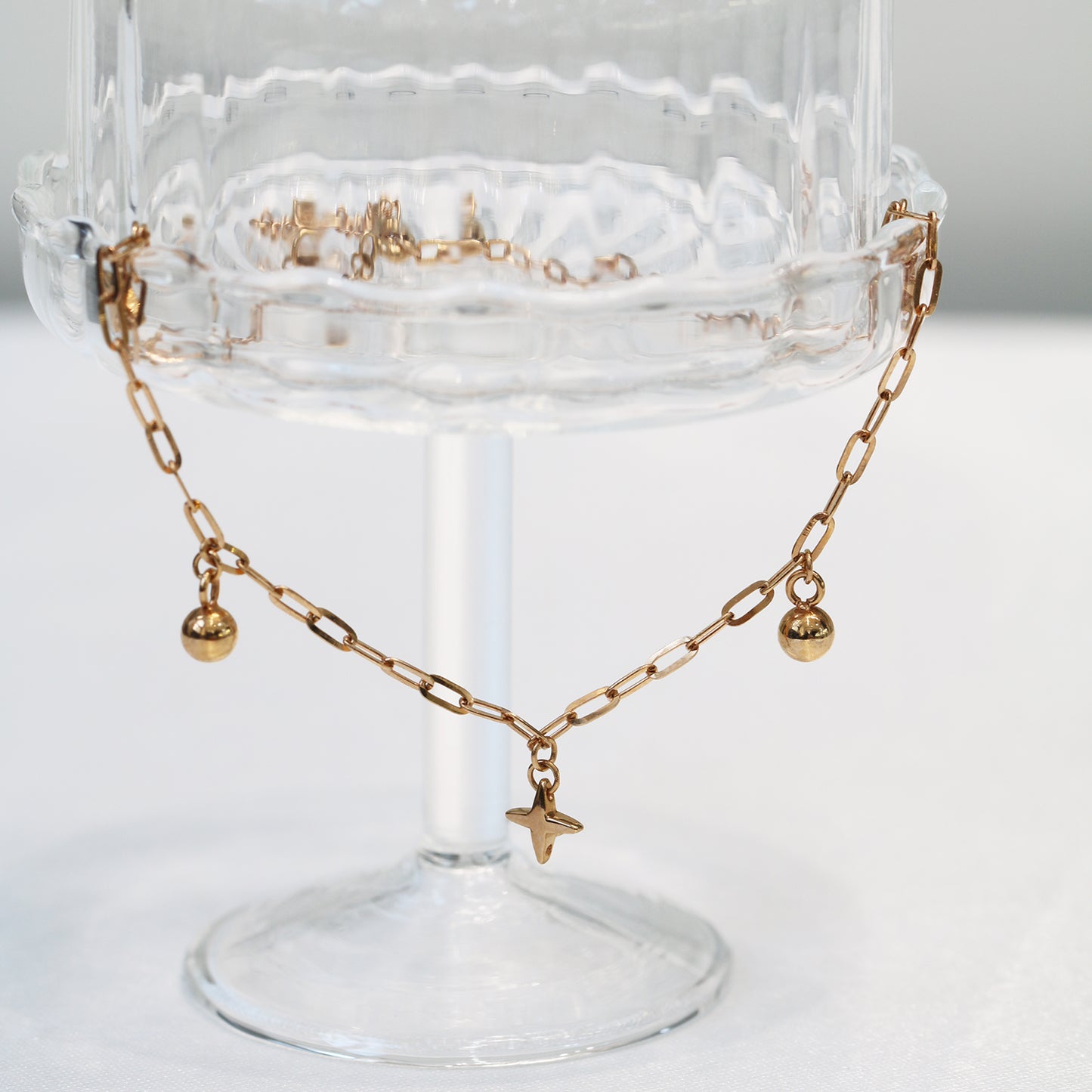 Sparkle Gold Ball Chain Bracelet
