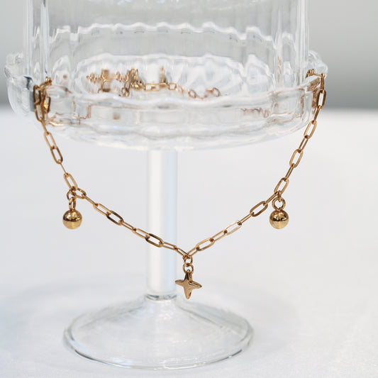 Sparkle Gold Ball Chain Bracelet