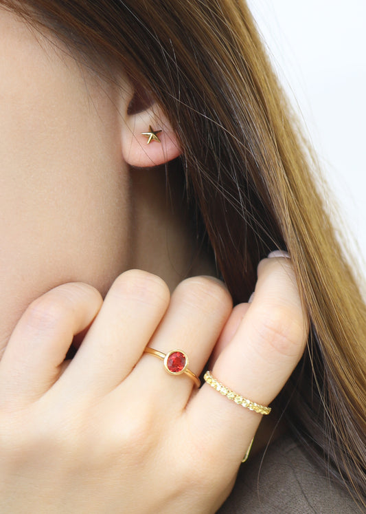 18K金五角星形耳環 18k Yellow Gold Star Earrings