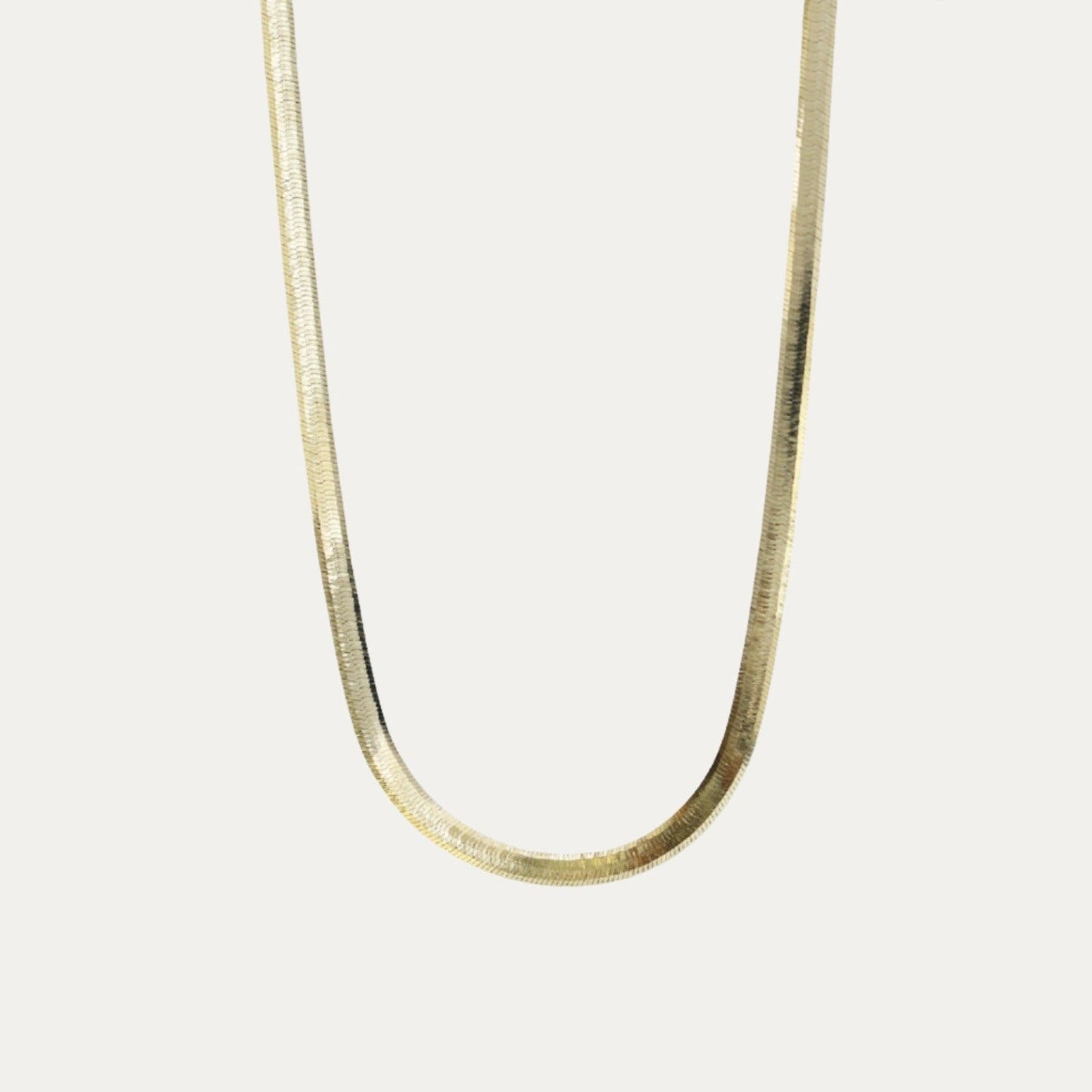 18k Gold Snake Bone Chain Necklace (White/Rose/Yellow Gold)