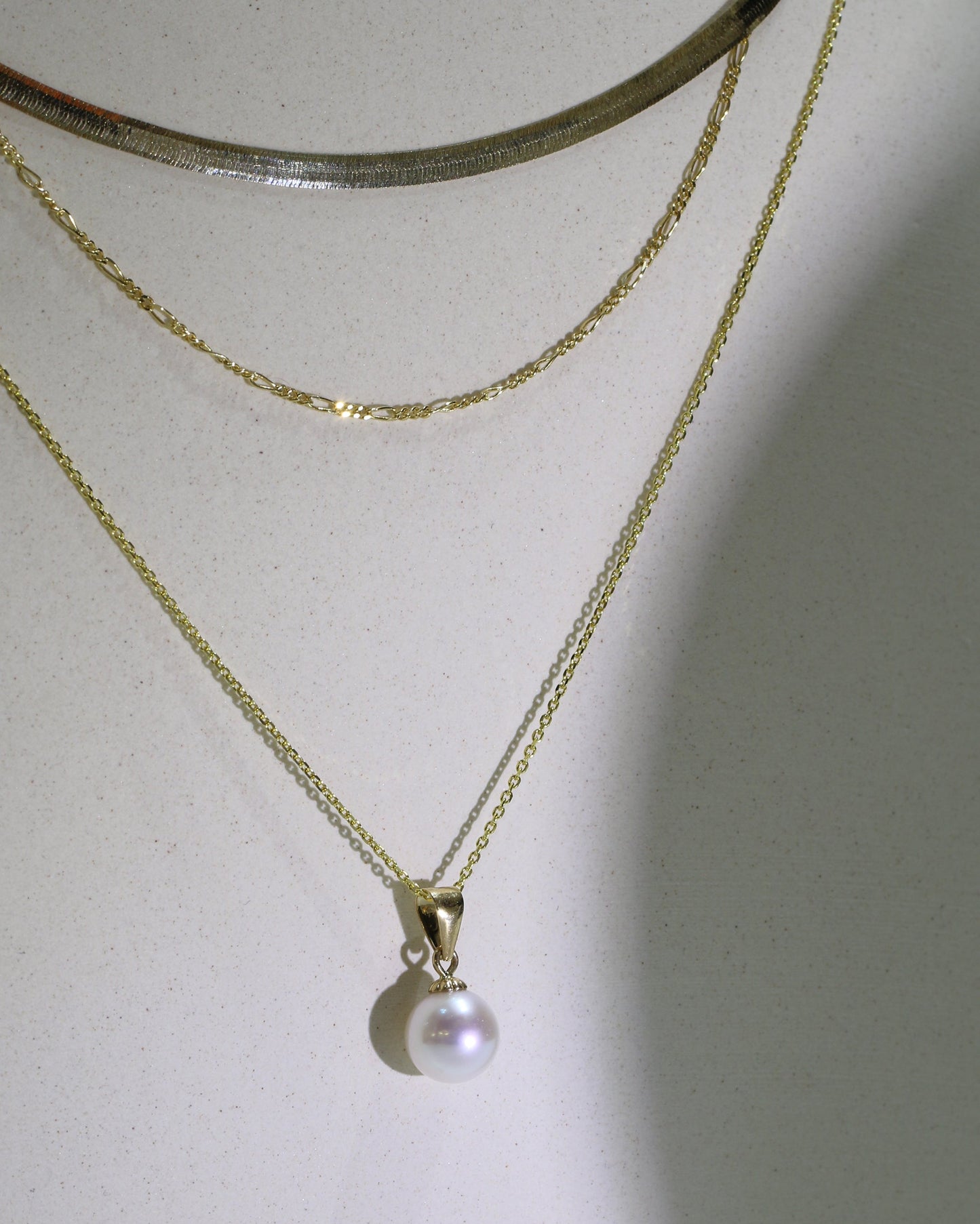 18k Yellow Gold 7-7.5mm Akoya Pearl Necklace