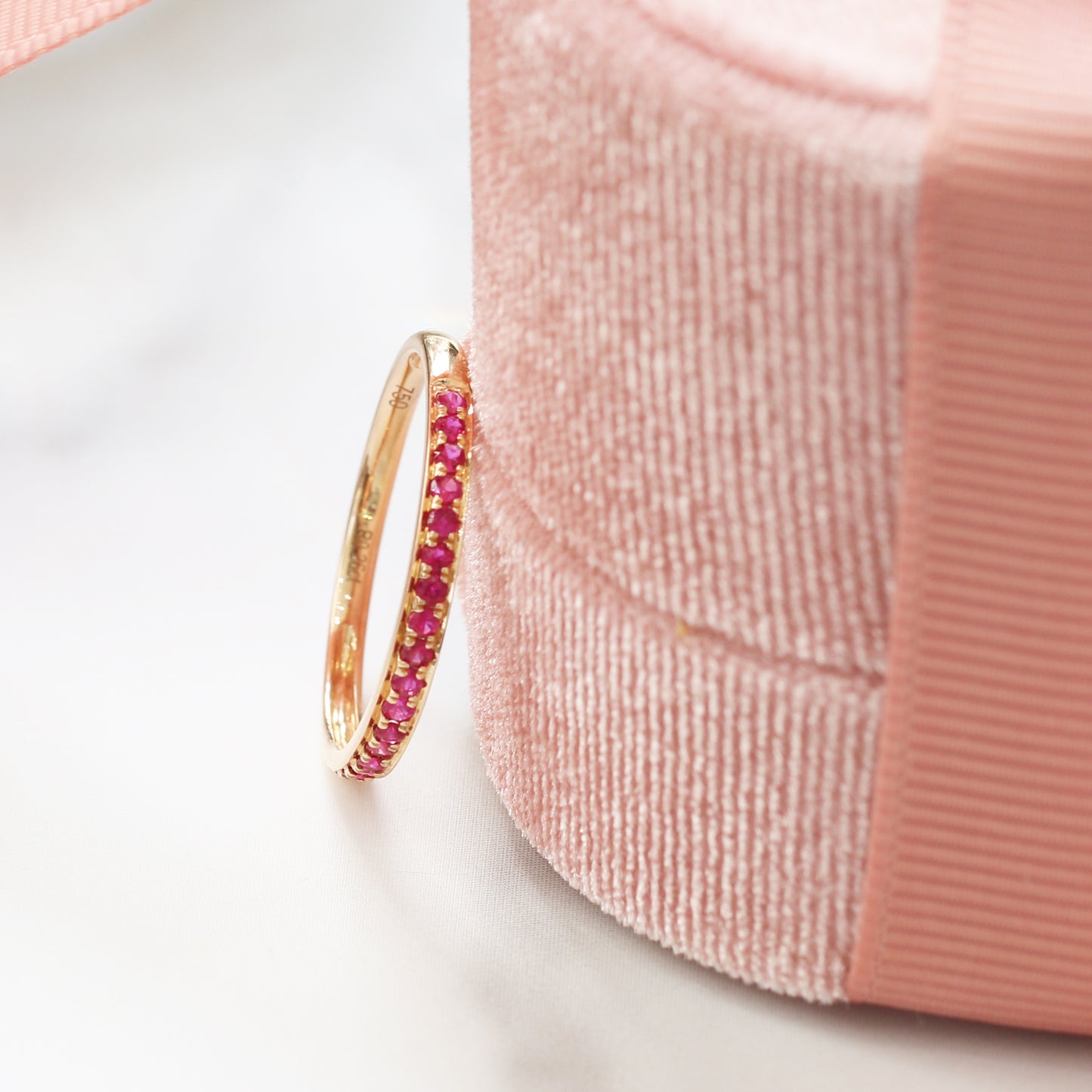18k玫瑰金26份半圈紅寶石戒指 18k Rose Gold 0.26ct Ruby Half Eternity Ring