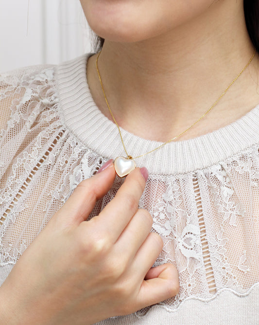 18k Yellow Gold Heart-shaped Mabe Pearl Customizable PATREA Charm Pendant