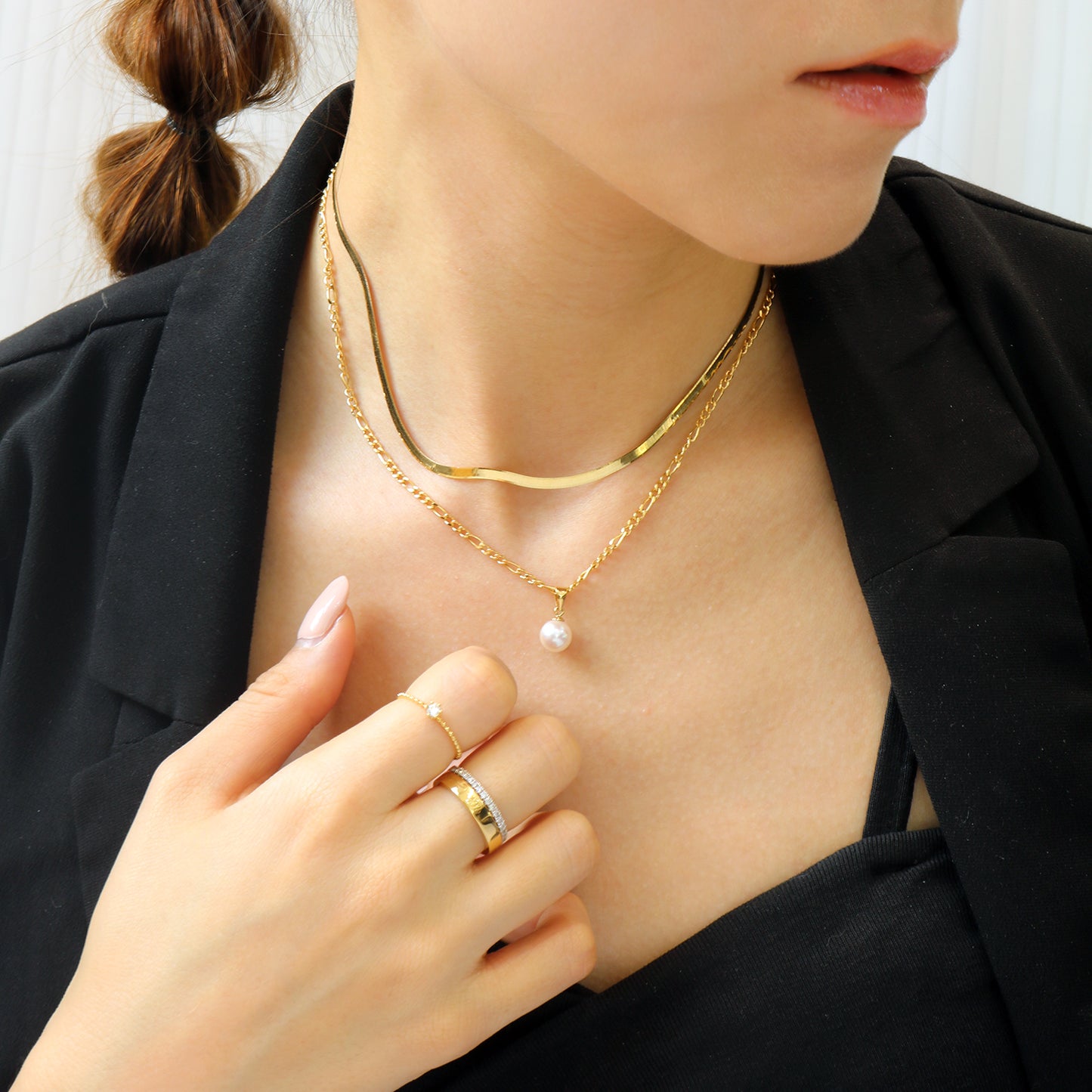 18k黃金10份鑽石戒指 18k Yellow Gold 0.10ct Diamond Beaded Ring