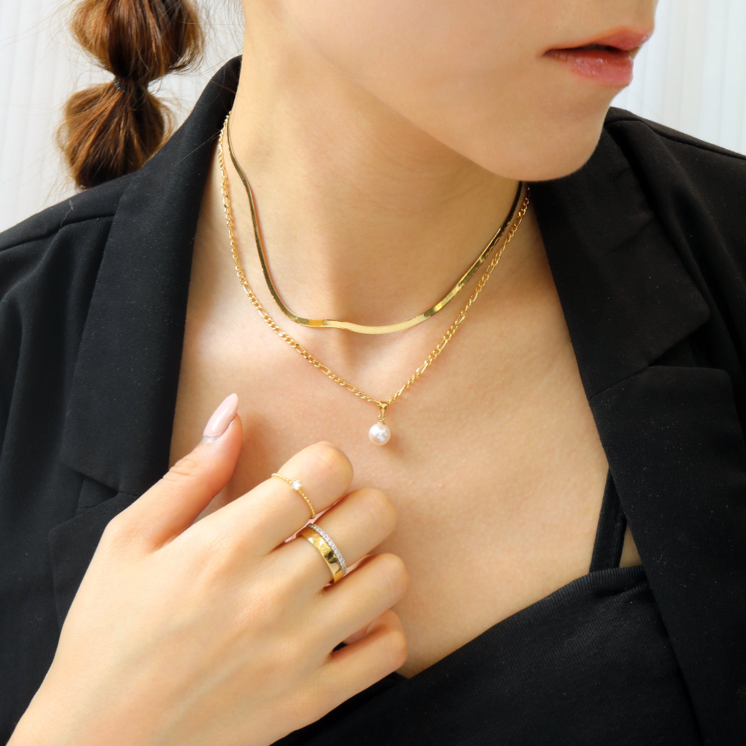 18k黃金10份鑽石戒指 18k Yellow Gold 0.10ct Diamond Beaded Ring