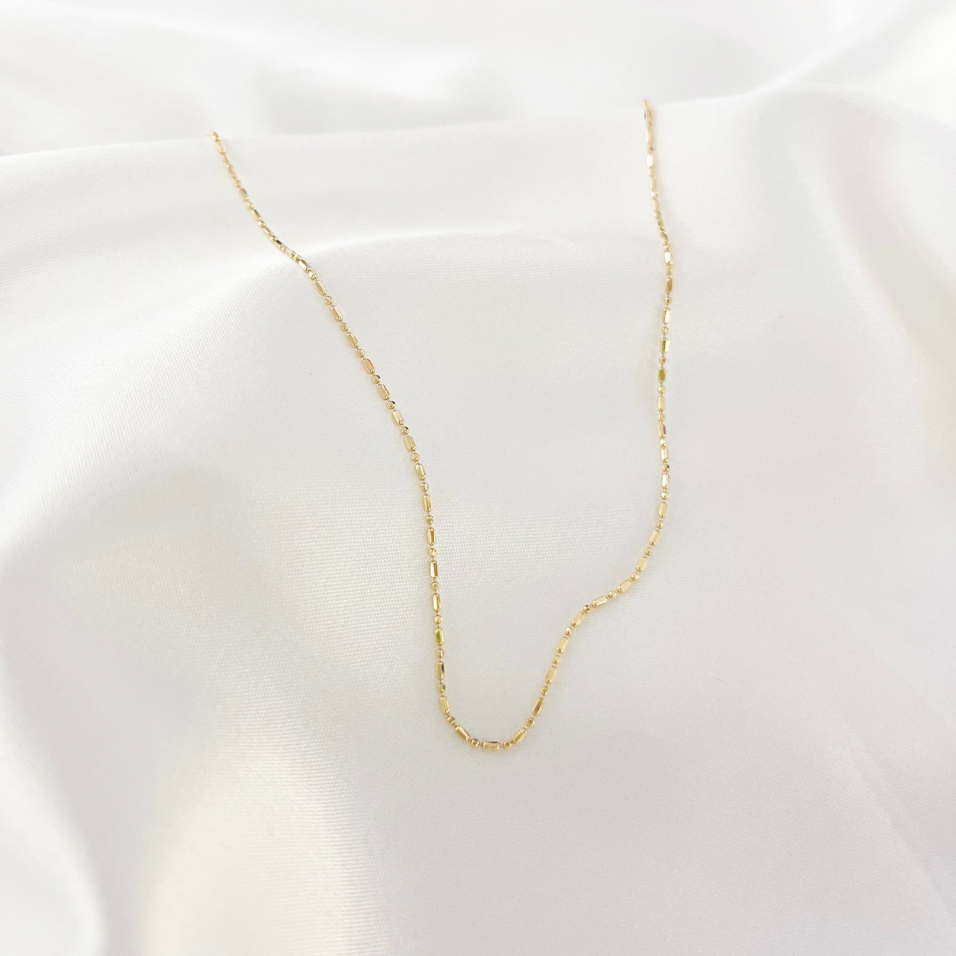 18k黃金迷你筒裝頸鏈 18k Yellow Gold Adjustable Necklace