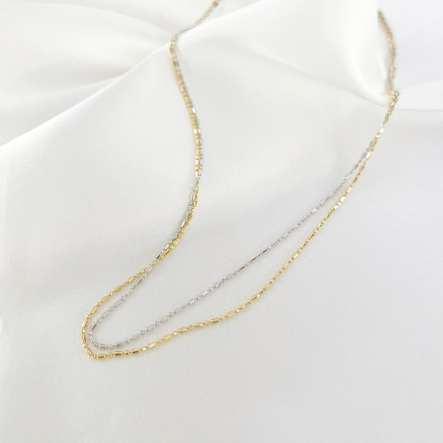 18k黃金迷你筒裝頸鏈 18k Yellow Gold Adjustable Necklace