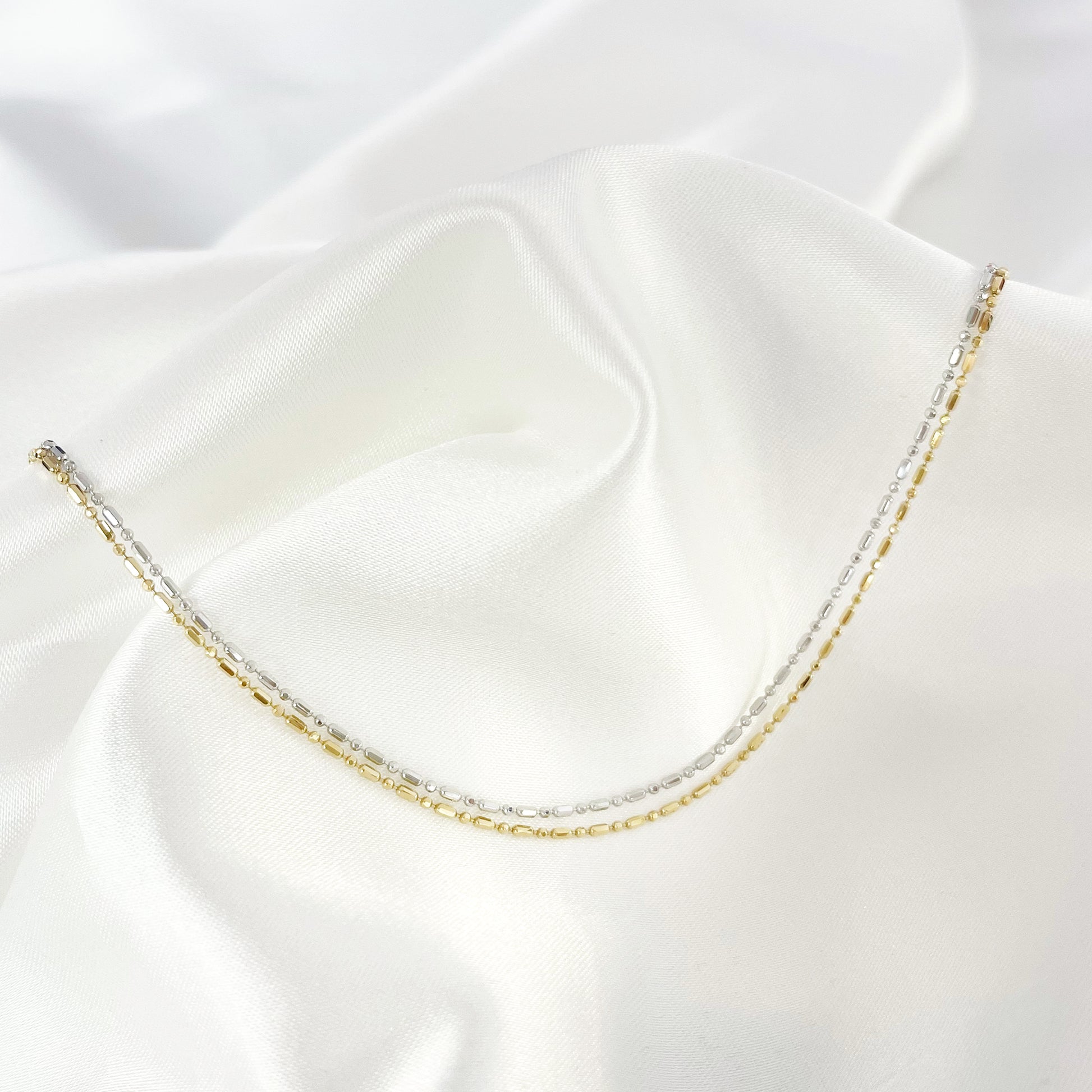 18k黃金迷你筒裝頸鏈 18k Yellow Gold Adjustable Necklace