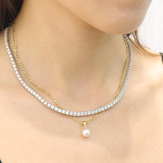 18k Yellow Gold 7-7.5mm Akoya Pearl Necklace