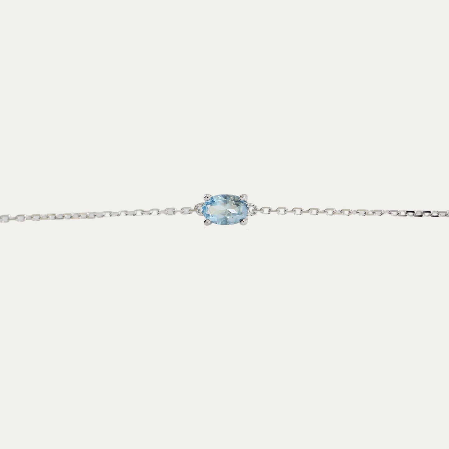 Solitaire Oval Aquamarine Bracelet