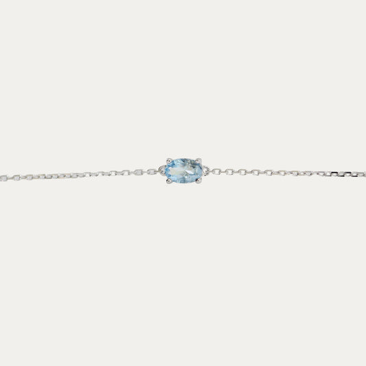 Solitaire Oval Aquamarine Bracelet