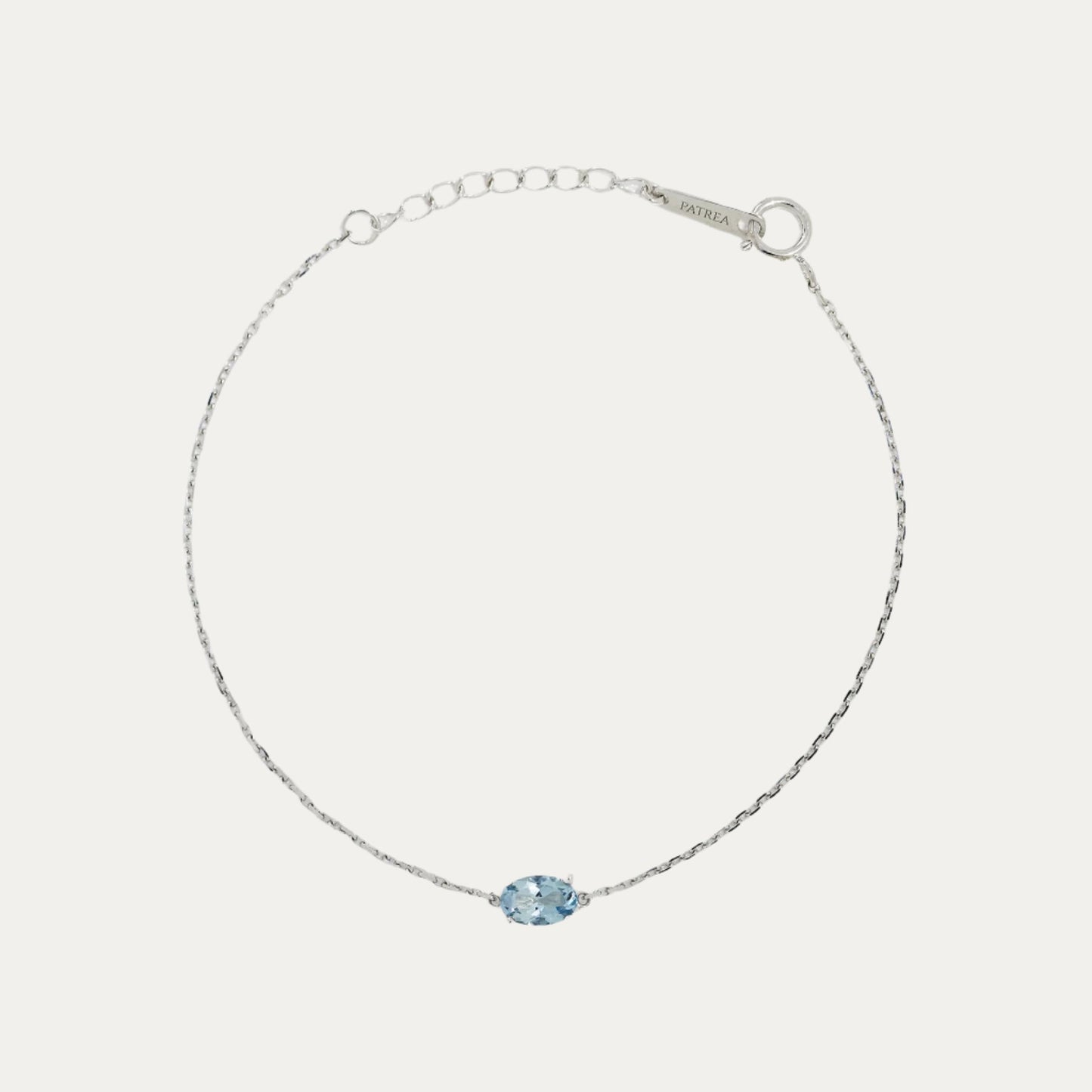 Solitaire Oval Aquamarine Bracelet