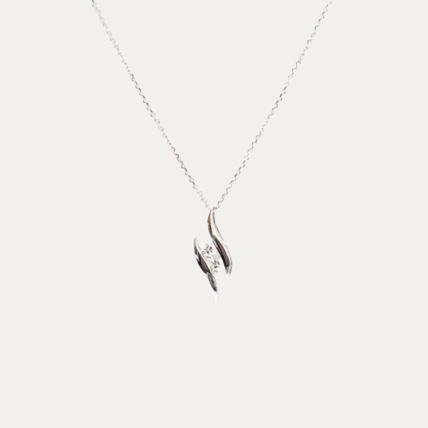 18k White Gold 0.16ct Diamond Necklace 18k白金鑽石頸鍊