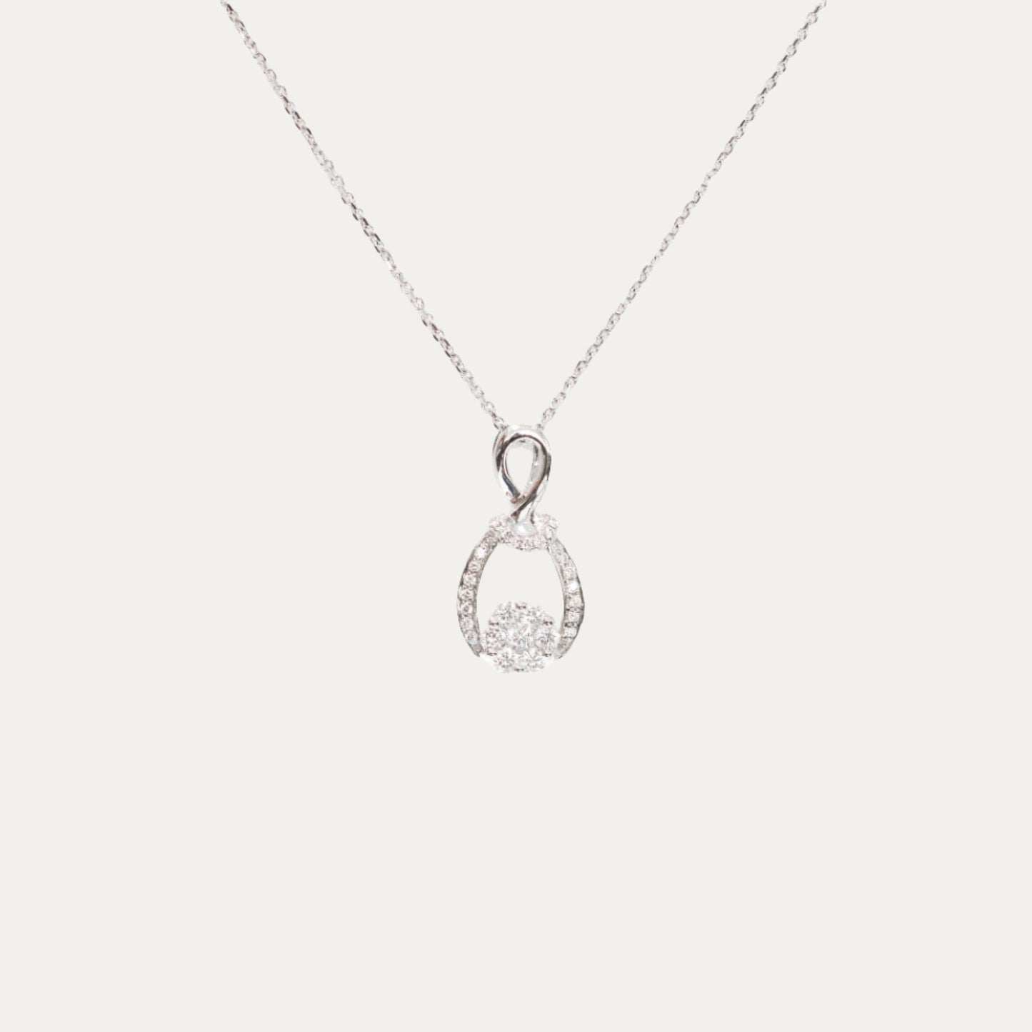 18k White Gold 0.22ct Diamond Necklace 18k白金鑽石頸鏈