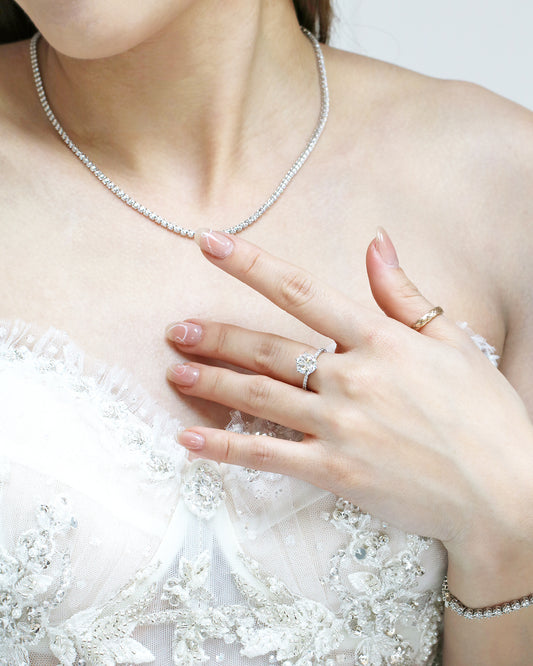 18k Gold 3.45ct Diamond Tennis Necklace