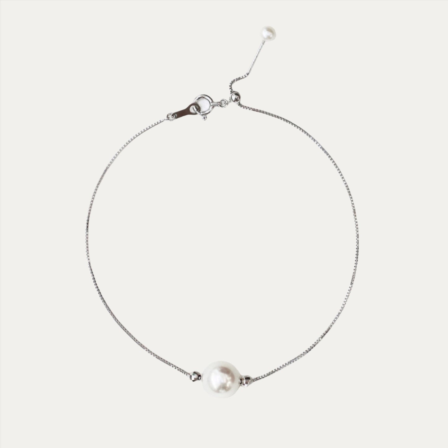 18k白金日本8.5mm Akoya手鏈 18k White Gold 8.5mm Akoya Bracelet
