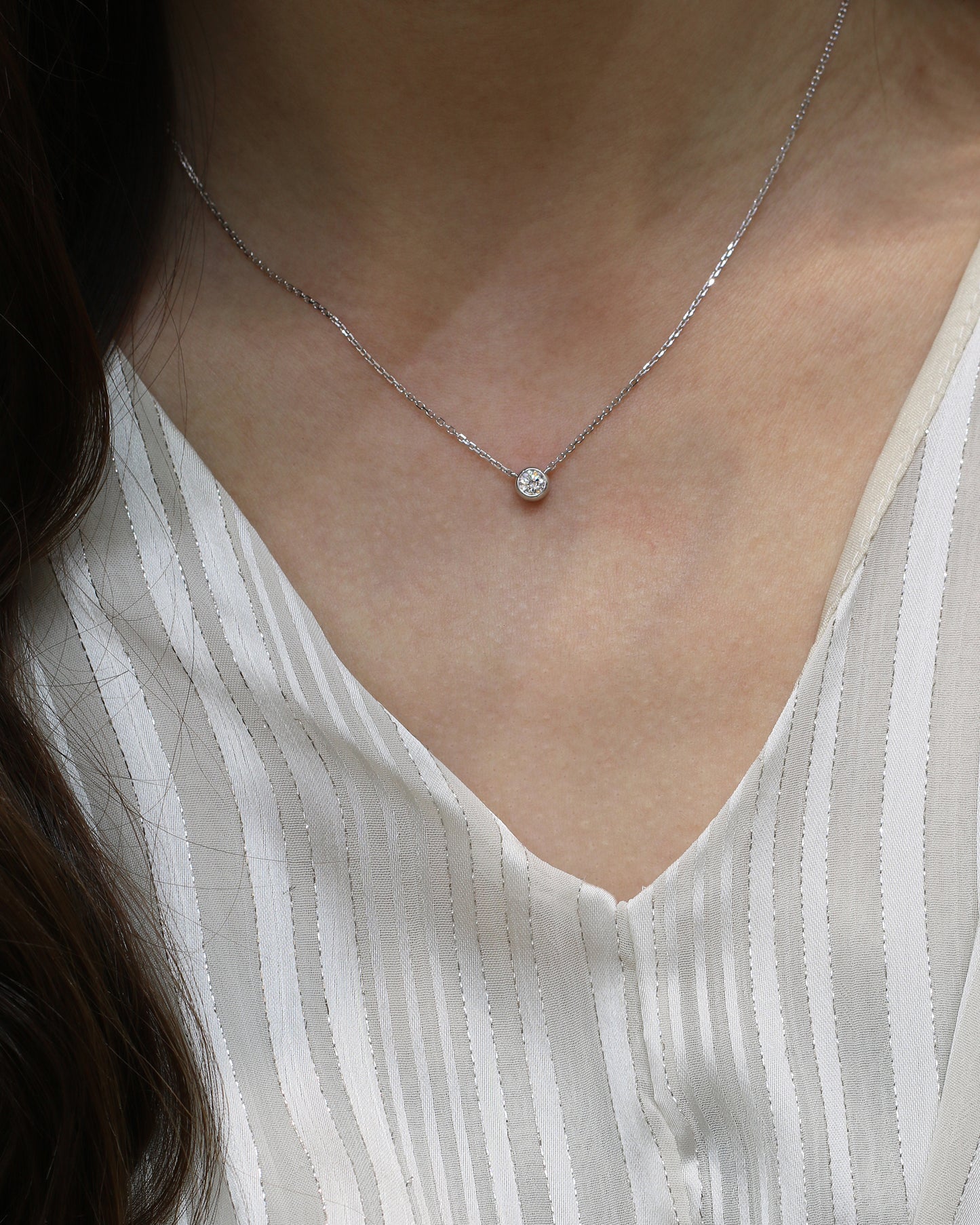 18k Gold Donut Diamond Necklace (White/Rose/Yellow Gold)