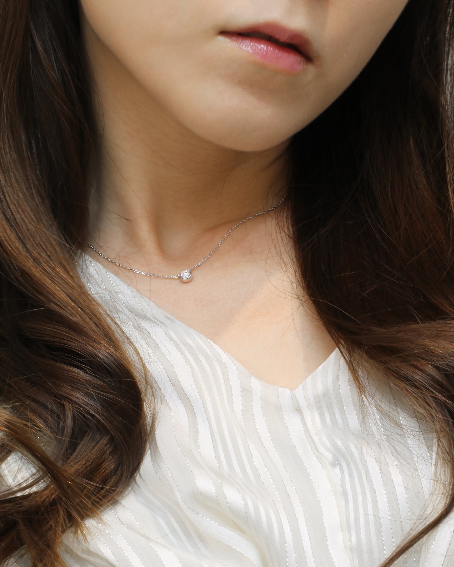 18k Gold Donut Diamond Necklace (White/Rose/Yellow Gold)