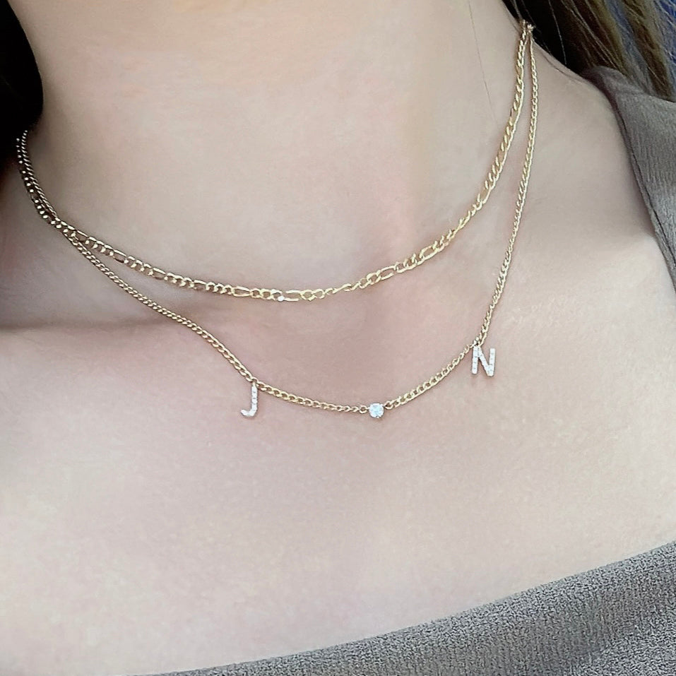 18k Yellow Gold Figaro Chain Necklace 18k黃金Figaro頸鏈