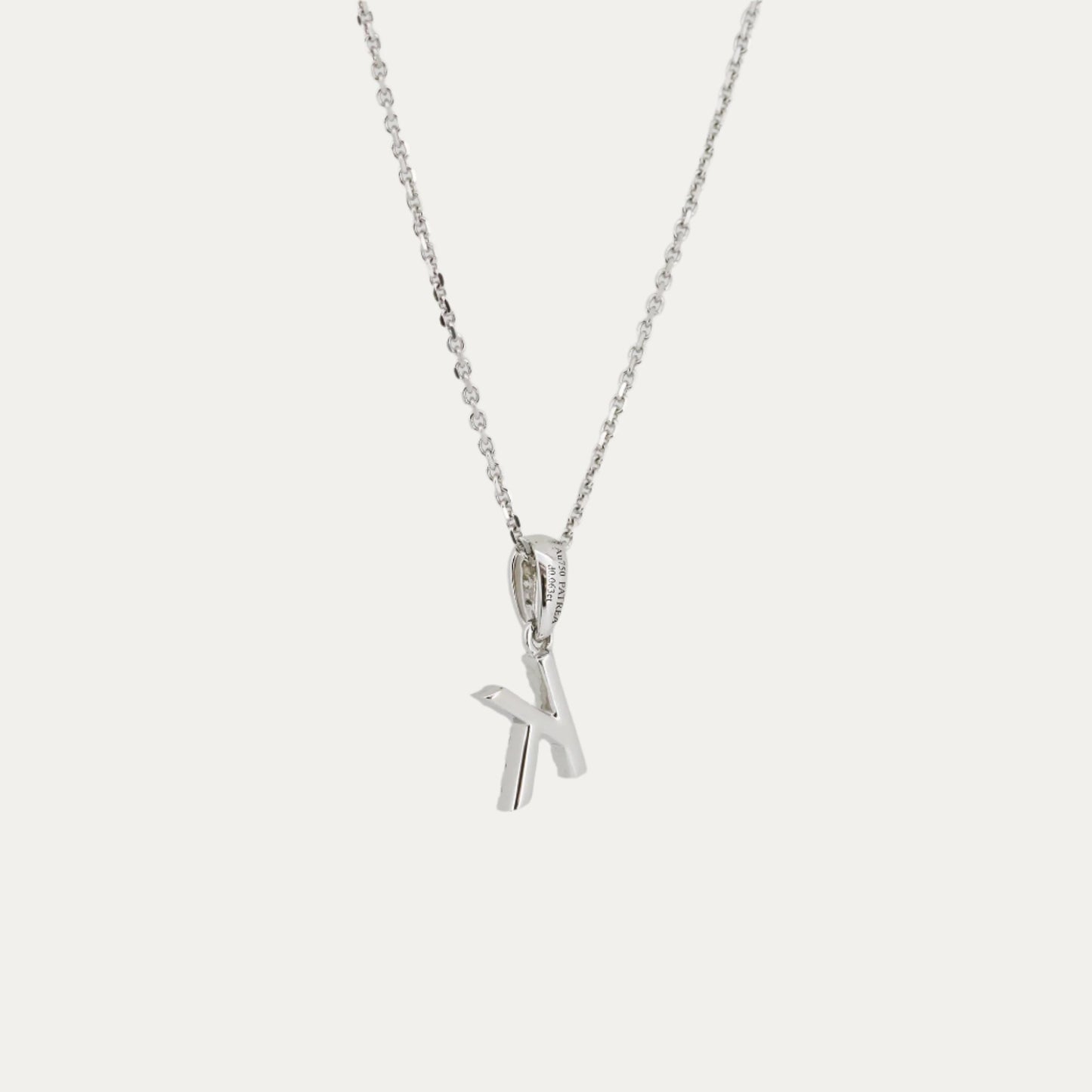 18k Gold Alphabet Initial Letter Diamond Pendant (White/Rose/Yellow Gold)