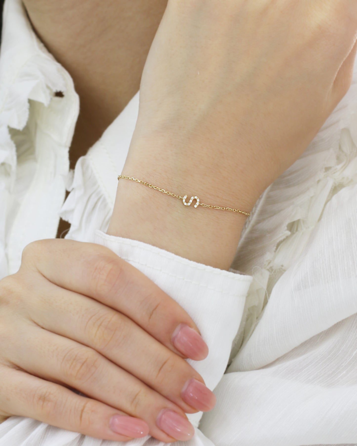 Alphabet Diamond Bracelet (White/Rose/Yellow Gold)