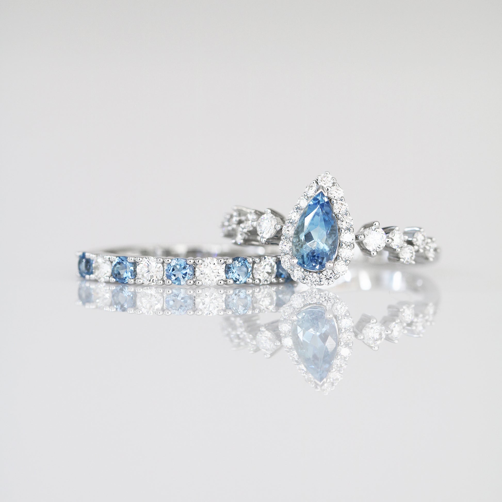 18k白金聖瑪利亞海藍寶鑽石戒指 18k White Gold Santa Maria Aquamarine Diamond Ring