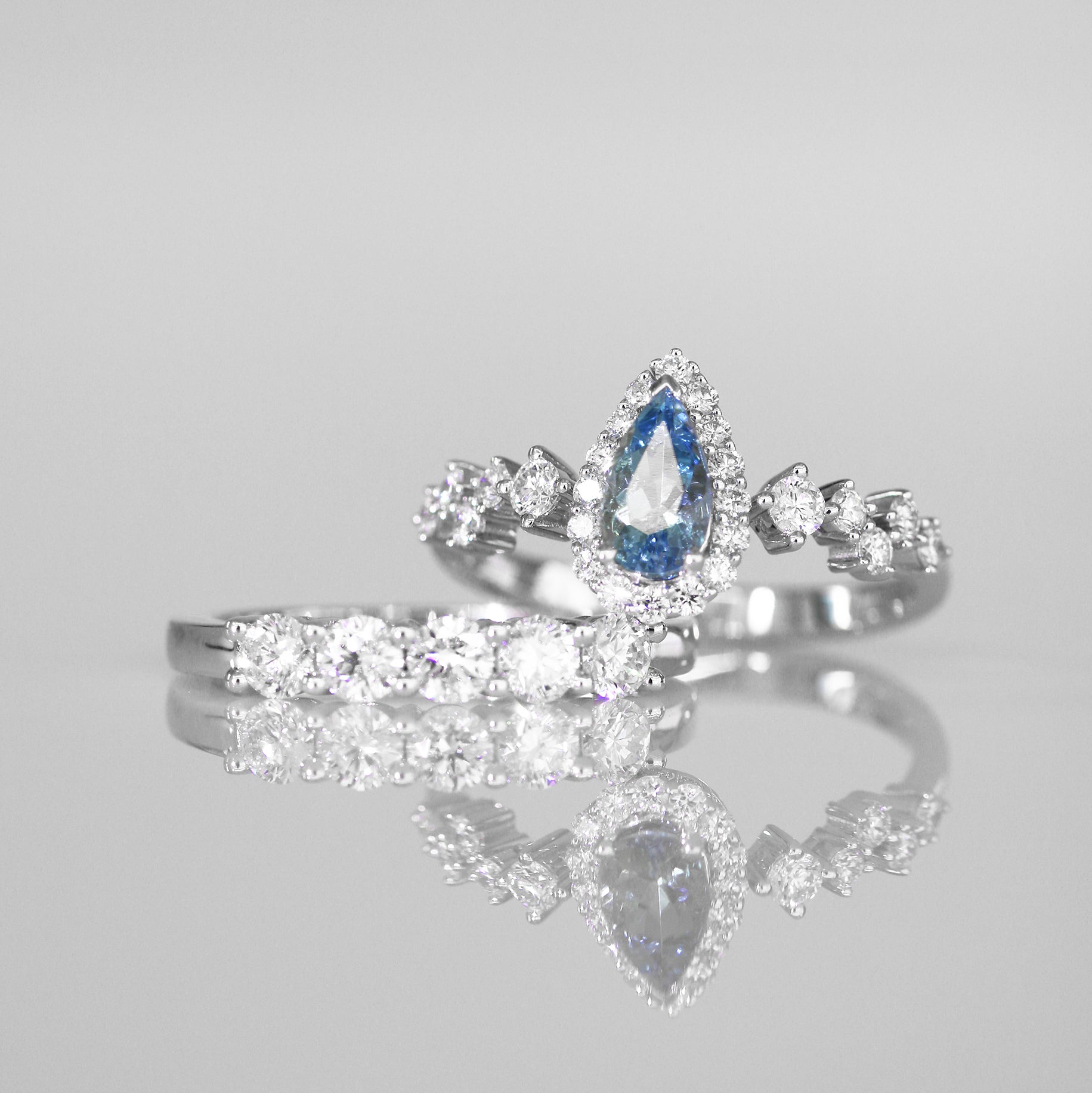 18k白金聖瑪利亞海藍寶鑽石戒指 18k White Gold Santa Maria Aquamarine Diamond Ring