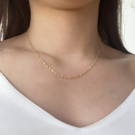 18k Yellow Gold Pig Nose Necklace