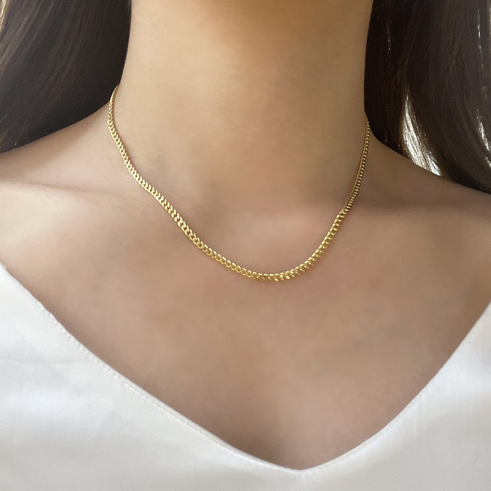 18k黃金古巴頸鏈 18k Yellow Gold 2.9mm Cuban Chain Necklace