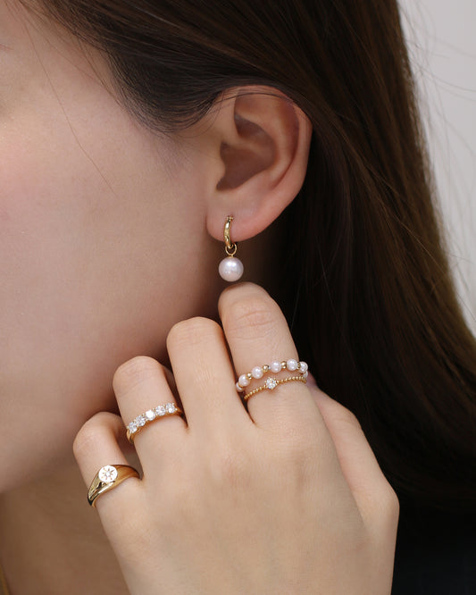 18K黃金星芒印戒 18k Yellow Gold Lumiere Signet Ring