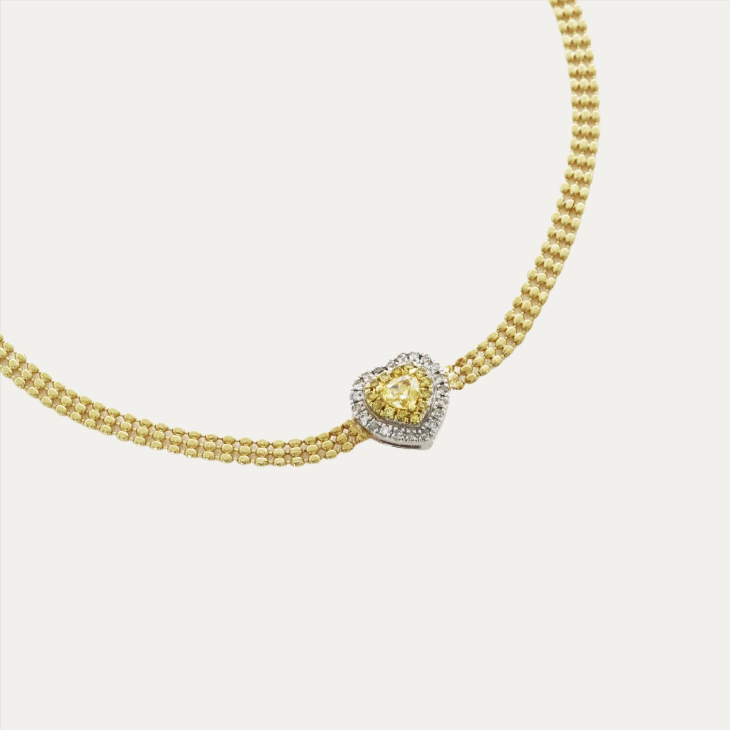 18k Yellow Gold Yellow Diamond Bracelet 18k黃金心形黃鑽手鏈